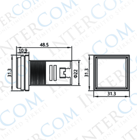AD22-22VAHS 22mm Dijital Volt-Amper-Herzmetre Kare