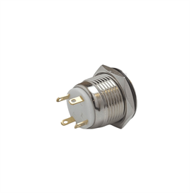 E36 16MM METAL BUTON YAYLI 12-24V MAVİ LED 1NO