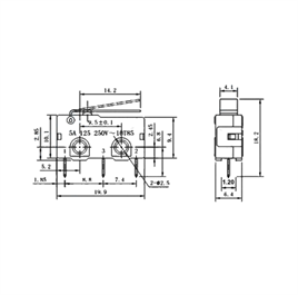IC-166-0 Micro Switch İğne (PCB) Bacak Paletli