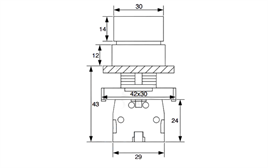 LAY5-ED41 22mm Kısa Mandal 0-1 Yaylı (1NO)