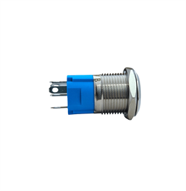 E36-1 16MM METAL BUTON YAYLI 12-24V MAVİ LED 1NO/1NC