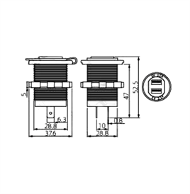 IC-266D Pano Tipi Voltmetreli 2li USB
