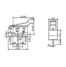 IC-162B Micro Switch Mini Kıvrık Paletli KW10-Z3P