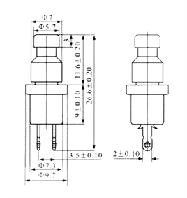 IC-178 Buton Ø7mm Normalde Kapalı (Ters Kontak)