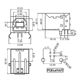 IC-262 USB Şase B Tip 90° Dişi