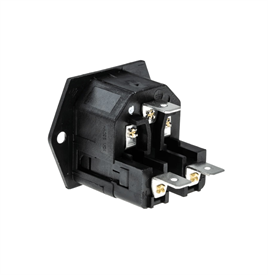 IC-213B C14 Power Soket Erkek Çift Fuseli Kulaklı