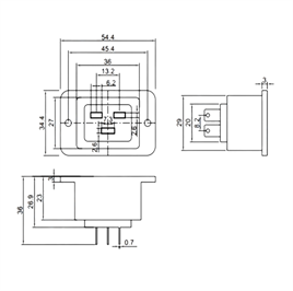 IC-215A2 C19 Power Şase Dişi Kulaklı AC-06A