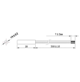 IC-228D KABLOLU SİLİNDİR REED SENSÖR NORMALDE AÇIK KONTAK 4X18MM 