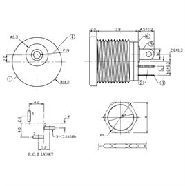 IC-257 DC Jak 2.1mm Somunlu Ø12mm