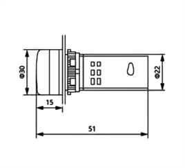 AD22-22V 22mm Dijital Voltmetre
