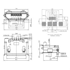 IC-266A-3 Mikro USB Şasesiz Mini 5 Pin