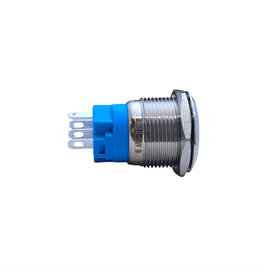 E47 19MM METAL BUTON KALICILI 12-24V BEYAZ LED 1NO/1NC