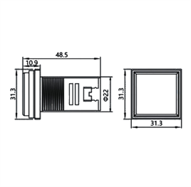 22mm Kısa Mandal 0-1 Kalıcı Düz Tip (1NO)