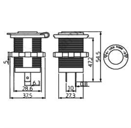 IC-246B-5 Çakmaklık Dişi Pano Tip Ø30mm