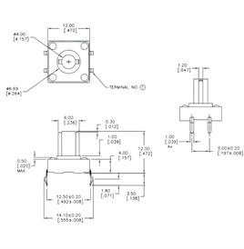 IC-203 Tact Switch Çıkıntılı 12x12