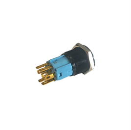16MM SİYAH KASA 6V RGB LEDLİ KALICILI BUTON