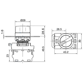 LAY25-ED33 22mm Mandal Buton 1-0-2 Kalıcı (2NO)