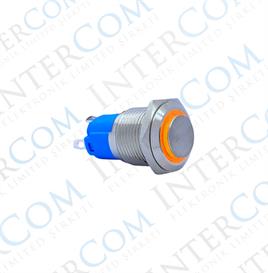 E23 16MM METAL BUTON KALICILI 12-24V TURUNCU LED 1NO/1NC