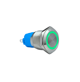 E35-1 16MM METAL BUTON YAYLI 12-24V YEŞİL LED 1NO/1NC