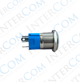 E34-1 16MM METAL BUTON YAYLI 12-24V KIRMIZI LED 1NO/1NC