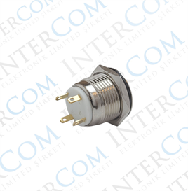 E34 16MM METAL BUTON YAYLI 12-24V KIRMIZI LED 1NO