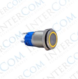 E38-1 16MM METAL BUTON YAYLI 12-24V TURUNCU LED 1NO/1NC