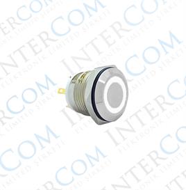 E39 16MM METAL BUTON YAYLI 12-24V BEYAZ LED 1NO