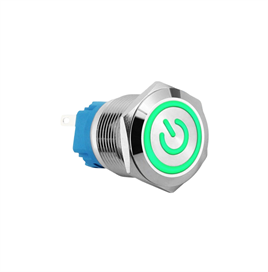 E3T 19MM METAL BUTON KALICILI 12-24V YEŞİL LED 1NO/1NC