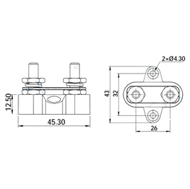 IC-280B-1 ŞASE TERMİNALI 2XM8 KUTUPLU