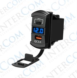 IC-266D-4 Marin Tip Voltmetreli 2'li USB 3.0 + TYPE-C