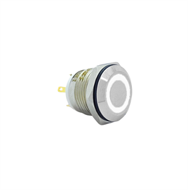 E39 16MM METAL BUTON YAYLI 12-24V BEYAZ LED 1NO