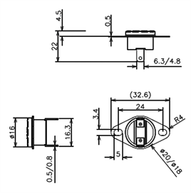 IC-269 Bi Metal Termostat (A) Normalde Kapalı Kontak Plastik