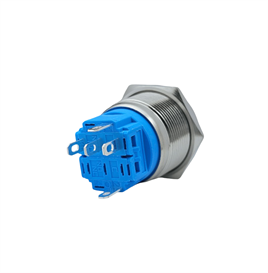 E87 22MM METAL BUTON YAYLI 12-24V BEYAZ LED 1NO/1NC