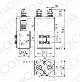 2li Selenoid Kontaktör 12V/24V 200A