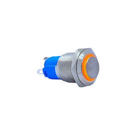 E23 16MM METAL BUTON KALICILI 12-24V TURUNCU LED 1NO/1NC