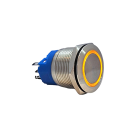 E76 22MM METAL BUTON KALICILI 12-24V TURUNCU LED 1NO/1NC