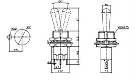 IC-148E Toggle Switch ON-OFF Ø12mm MTS-102L