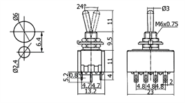 IC-148C Toggle Switch ON-OFF Ø6mm MTS-402
