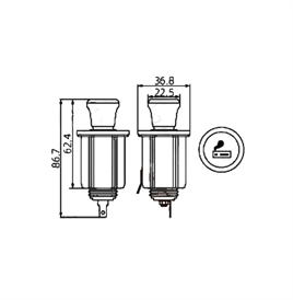 IC-246B-6 ÇAKMAK VE ŞASE SOKET 12V 10A 
