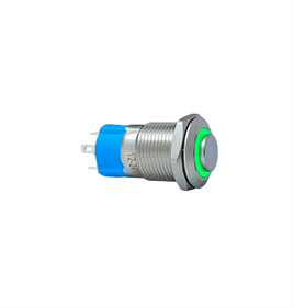 12MM KALICILI LEDLİ METAL BUTON - 1NO - IP67