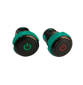 IPS19-10ZT  19mm Plastik LEDli Kalıcılı Power simgeli Buton