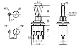 IC-139 Toggle Switch ON-OFF Ø6mm MTS-102