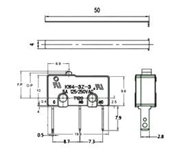 IC-165 Micro Switch Lehim Uzun Bacak Uzun Paletli KW4-ZDF