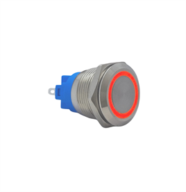 E56 19MM METAL BUTON YAYLI 12-24V KIRMIZI LED 1NO/1NC