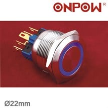 GQ22-11E 22mm Metal LED'li Yaylı Buton IP65