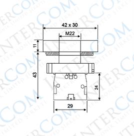 LAY5-EL8325  22mm İkiz Buton Yeşil Kırmızı