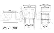 IC-105 Geniş Işıklı Anahtar ON-OFF-ON