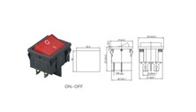 IC-126 Orta boy Işıklı Anahtar ON-OFF 4P 