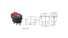 IC-134B Oval Işıklı Anahtar ON-OFF 3P