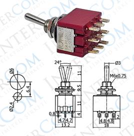 IC-148A Toggle Switch ON-OFF Ø6mm MTS-302